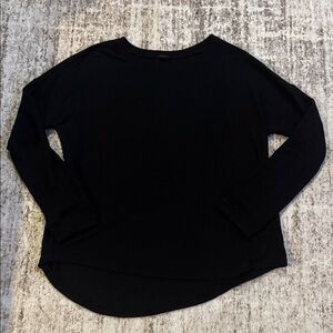 Free Press Oversized Stretch Black Long Sleeve Blouse Shirt Top Womans sz Medium